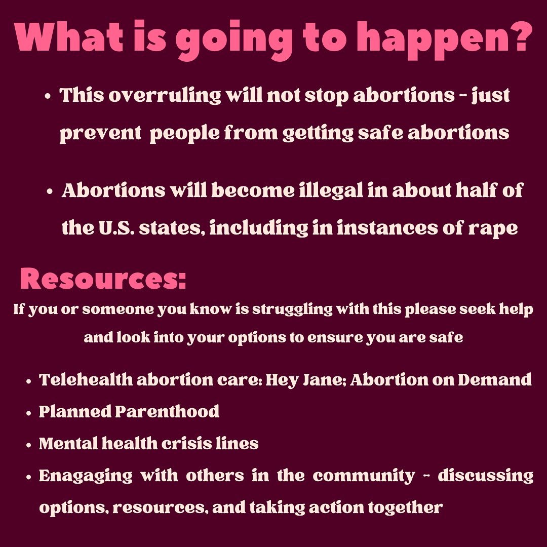 FLOC_CMU's tweet photo. Please spread awareness and resources!! Roe vs. Wade protected our rights to personal privacy and it is now being taken away. This is no democracy, this country is failing us. https://t.co/3utQlkrIpC