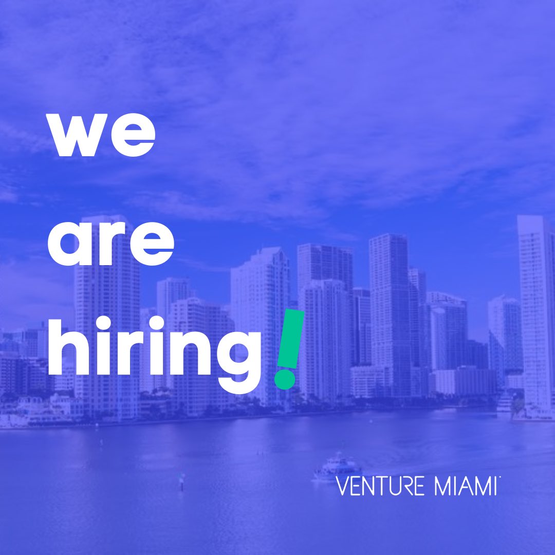 eidmiami's tweet photo. Venture Miami is expanding the team. If you would like the opportunity to help grow the Miami Tech ecosystem, apply today! 
-
We are currently looking for a Projects and Communications Consultant as well as a Market Research and Data Analyst.
-
Use the link in our bio to apply! https://t.co/UVQXyvH76H