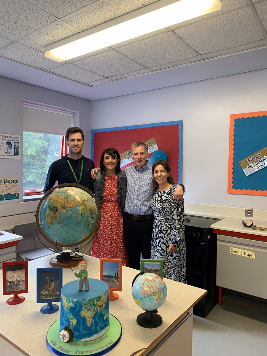 stcatsgeog's tweet photo. This really was the end of an era! Thanks for the last 40 years Mr Rodgers! #teamgeog will miss you! 

Mrs McKibbin, Mrs Byrne &amp; Mr Timlin wish you all the best for the future and thanks for all the help and guidance you have given us. 🌍 https://t.co/pLfez4HrnN