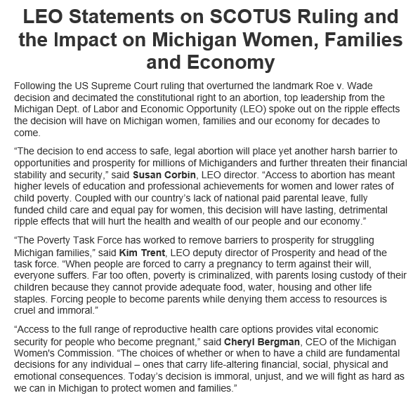 Michigan Dept. of Labor and Economic Opportunity tweet media