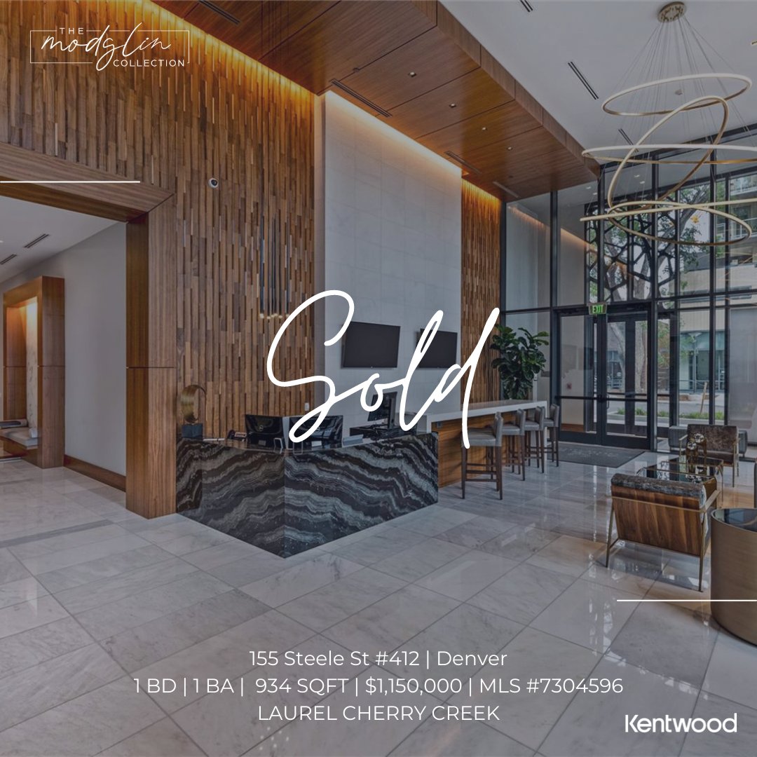 BrigetteModglin's tweet photo. SOLD!  155 Steele St #412 | Denver | Cherry Creek | 1 BD, 1 BA, 934 SQFT | $1,150,000
​#justsold #themodglincollection #cherrycreek #kentwoodrealestate  https://t.co/NfqTSQQ4XZ https://t.co/jRFtZSEb5q