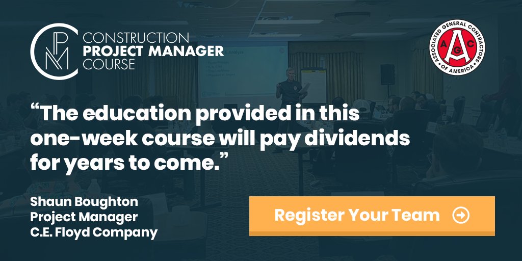 Fully immerse your team in all things project management at AGC's Construction Project Manager Course. Find the program nearest to you: pmc.agc.org