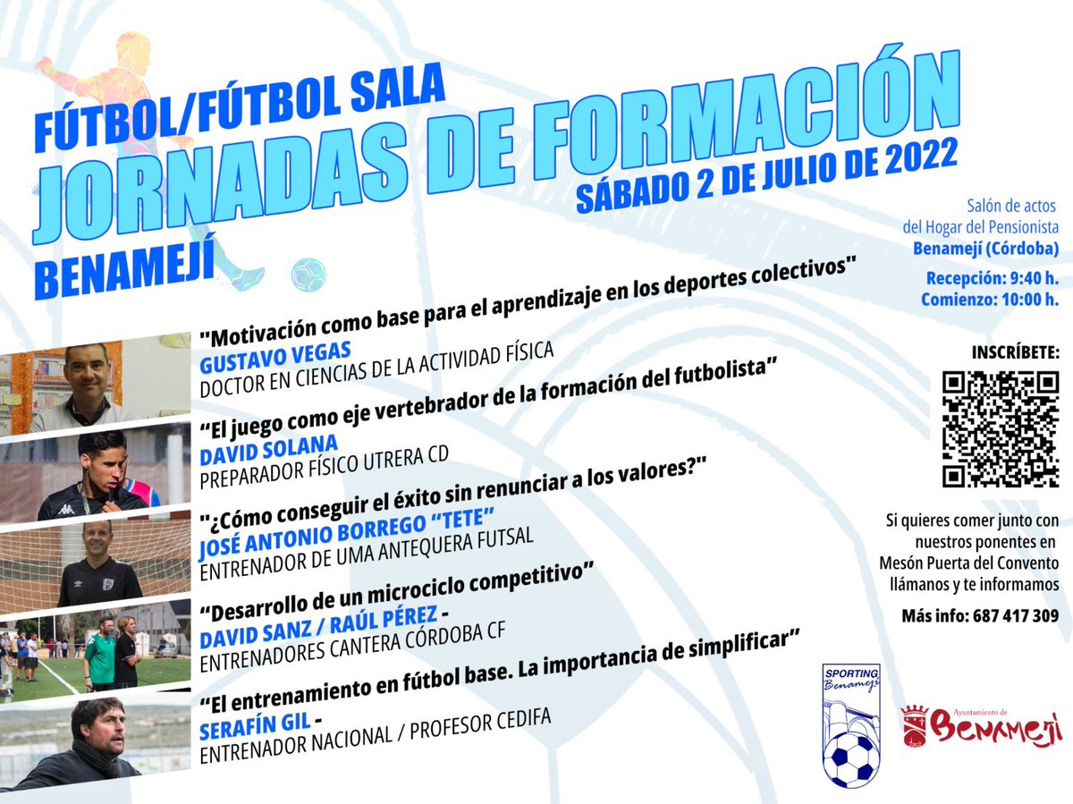 💣💣BUENAS NOTICIAS‼️

📣Cartel de lujo en las jornadas formativas de fútbol y fútbol sala del <a href="/CDSpBenameji/">Sporting Benamejí</a> 

🗓Sábado 2 de julio
✅ Inscripciones gratuitas
🔗  sportingdebenameji.com/inscripcion-jo…

#Futsal #Futbol #Benameji #Entrenadores #Formacion