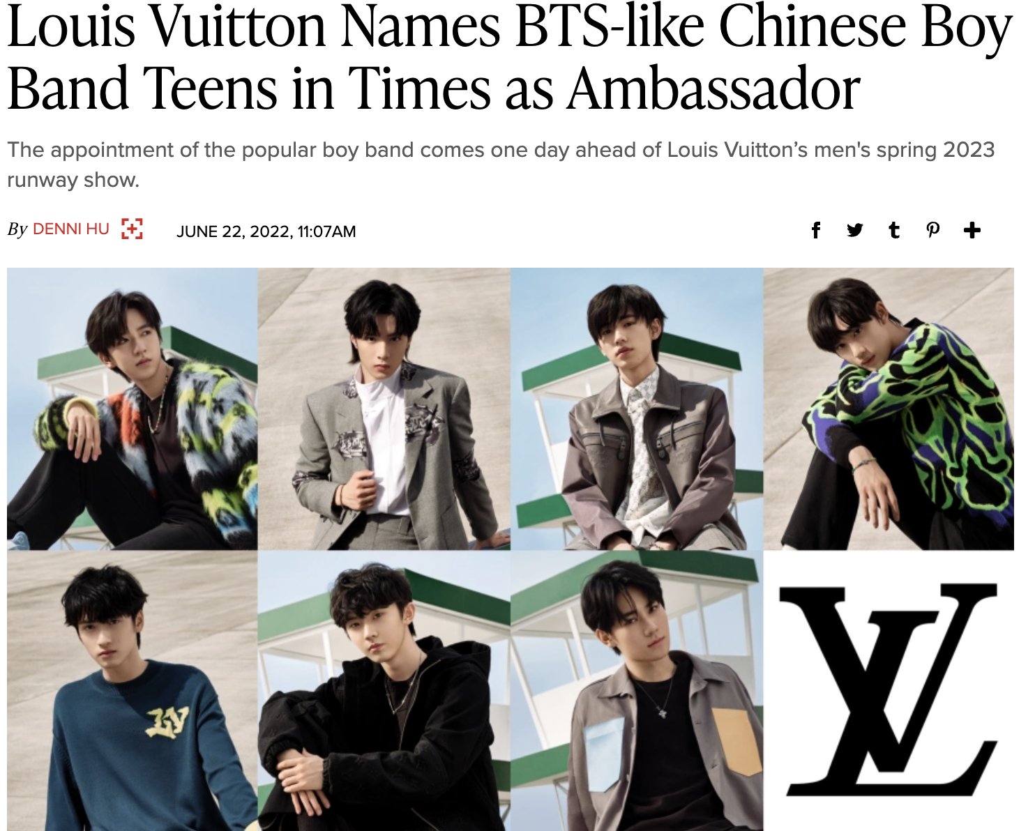 Louis Vuitton Names BTS-alike Boy Band Teens in Times as