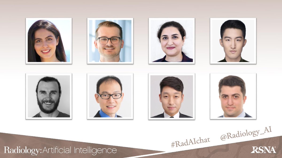 Charles Kahn, MD (@cekahn) on Twitter photo ๐ฃ Introducing the 2022-2024 <a href="/Radiology_AI/">Radiology: Artificial Intelligence</a> Trainee Editorial Board superstars ๐
<a href="/NooshinAbbasi/">Nooshin Abbasi</a> <a href="/MDohopolski/">Mike Dohopolski MD</a> <a href="/anahita_fathi/">Anahita Fathi Kazerooni</a> @claude47243643 <a href="/AnthonyAGatti/">Anthony A Gatti</a> <a href="/bogong_rad/">Bo Gong ้พๅ, MD</a> <a href="/TonyTKim/">TONY KIM</a> <a href="/Klonmich/">Mike Klontzas</a>
(1/2) ๐ฃ Introducing the 2022-2024 <a href="/Radiology_AI/">Radiology: Artificial Intelligence</a> Trainee Editorial Board superstars ๐
<a href="/NooshinAbbasi/">Nooshin Abbasi</a> <a href="/MDohopolski/">Mike Dohopolski MD</a> <a href="/anahita_fathi/">Anahita Fathi Kazerooni</a> @claude47243643 <a href="/AnthonyAGatti/">Anthony A Gatti</a> <a href="/bogong_rad/">Bo Gong ้พๅ, MD</a> <a href="/TonyTKim/">TONY KIM</a> <a href="/Klonmich/">Mike Klontzas</a>
(1/2)