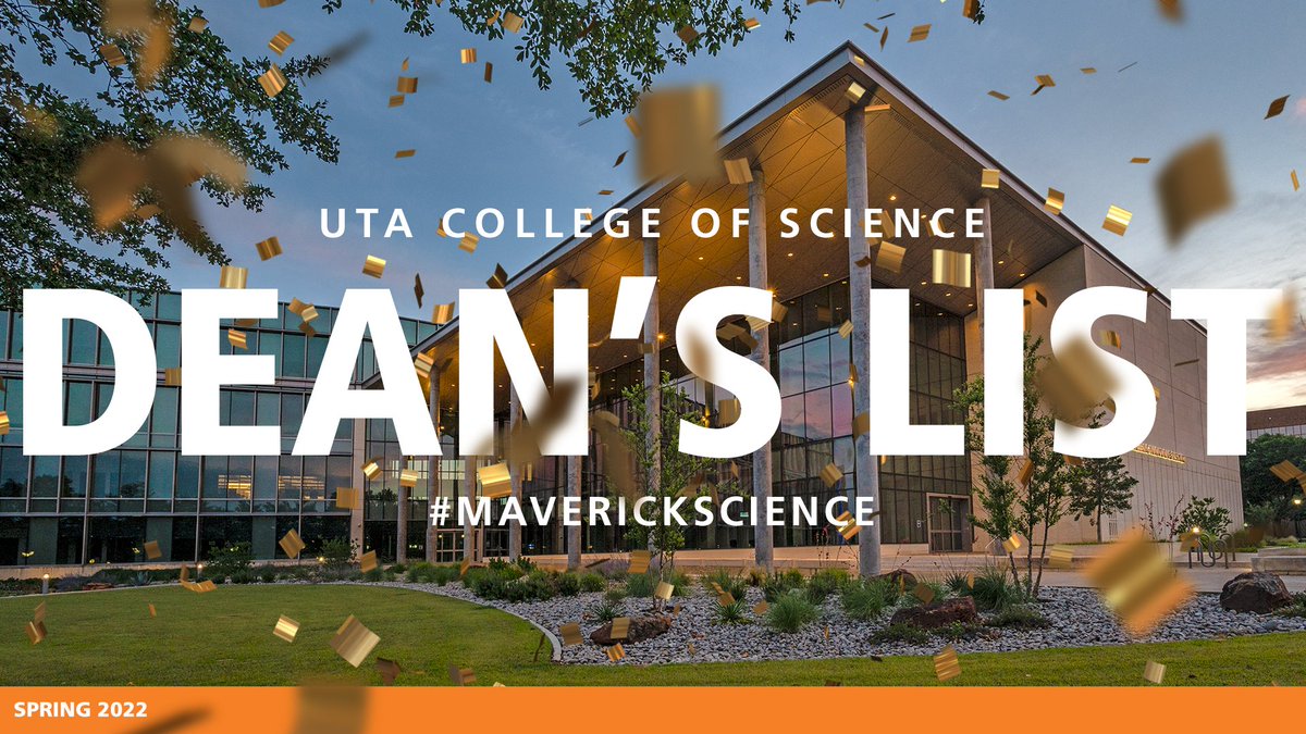 Dean Khaledi (@utasciencedean) on Twitter photo Each semester it's my privilege to recognize outstanding student success - our Dean's List is now available online.
Congrats to the nearly 500 <a href="/UTAScience/">UTA Science</a> students with a GPA of 3.5 or higher (12 hour min.) and cumulative 3.5 GPA.
#MaverickScience
๐uta.science/deanslist Each semester it's my privilege to recognize outstanding student success - our Dean's List is now available online.
Congrats to the nearly 500 <a href="/UTAScience/">UTA Science</a> students with a GPA of 3.5 or higher (12 hour min.) and cumulative 3.5 GPA.
#MaverickScience
๐uta.science/deanslist
