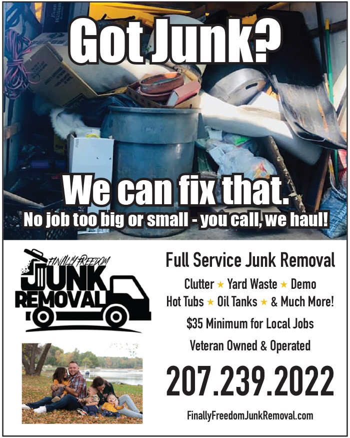 Got junk? Finally Freedom Junk Removal can help with that - from clutter to yard waste to hot tubs to oil tanks - you call, they haul! Call 207.23.2022 today or click finallyfreedomjunkremoval.com #veternowned #removalservice #junkremoval #removal #junk #maine #local #keepitlocalmaine