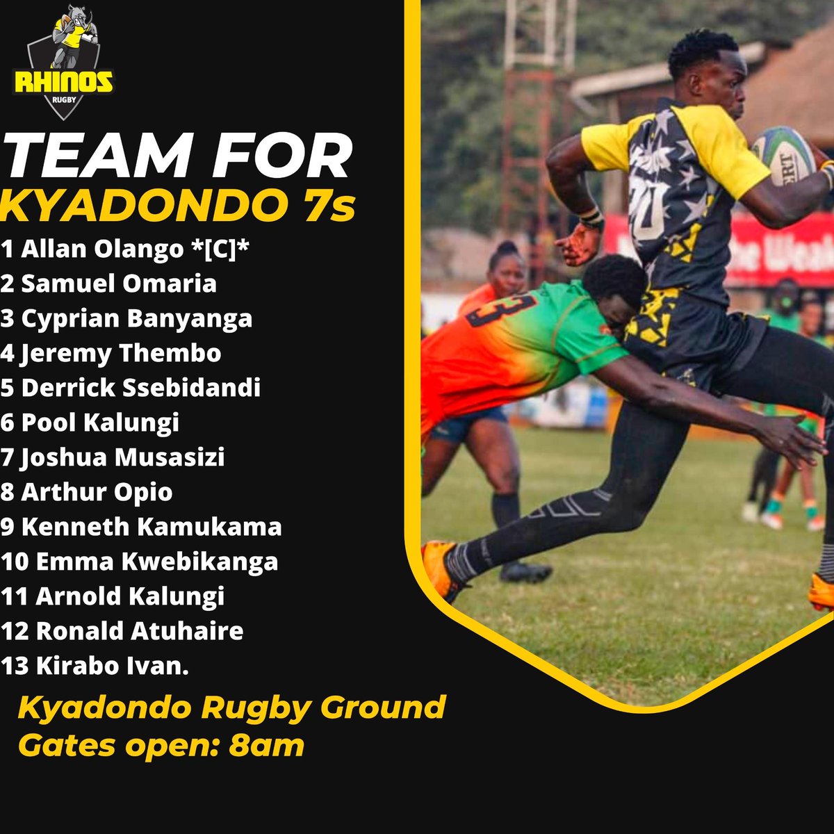 RhinosRugbyUG's tweet photo. Final leg of the #URUCentral7s
📍Kyadondo Rugby Club
🕗 8am
2 circuits in the bag. 
Aiming to finish off with a bang. https://t.co/MVUc8exKb0