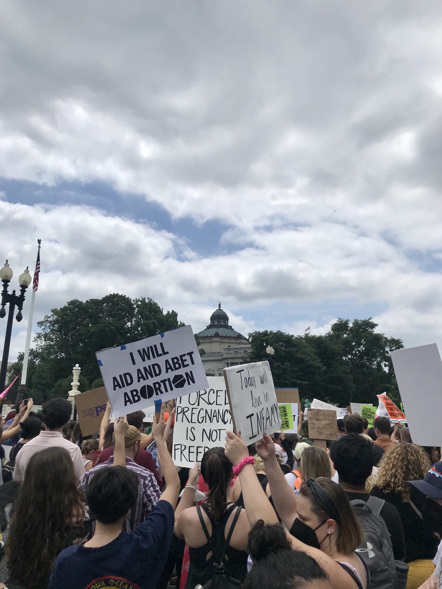 Protestor’s signs outside the U.S. Capitol in the wake of Roe v. Wade’s overturn