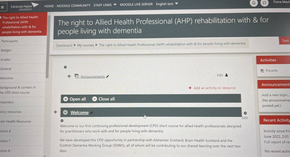 MacleanFiona's tweet photo. Developing our online community resource to support AHP learners undertaking our #AHPCPD dementia short course @ENUHealthSocial 👍

More information here: 
https://t.co/O2qrGaTV5T 

Or drop me an email or a DM 😊

@elaineahpmh 
@OTProfBeth131 
@AliAHPDem 
@AhpDementia https://t.co/tgrdTsFyEB