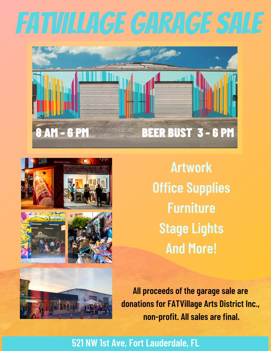 FatVillage's tweet photo. Garage Sale Tomorrow! Everything Must Go! Priced to Sell. Artwork! Office Supplies! Furniture! And More!
https://t.co/yv2xdrnBzo https://t.co/dPOb1k2nTH