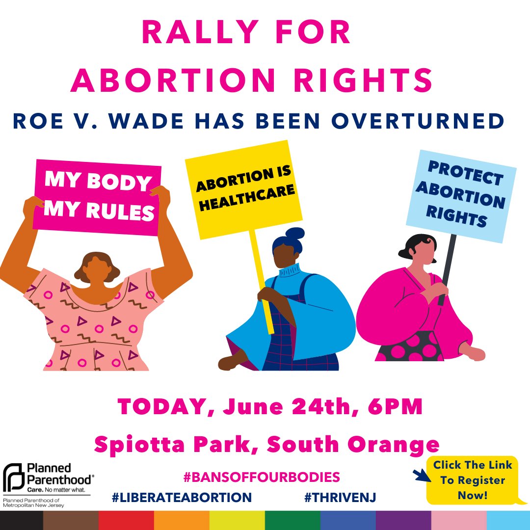 PPMetroNJ's tweet photo. TONIGHT. 6PM. SPIOTTA PARK.

#BANSOFFOURBODIES #LIBERATEABORTION #THRIVENJ #ABORTIONISHEALTHCARE https://t.co/Afpw4zkrqQ