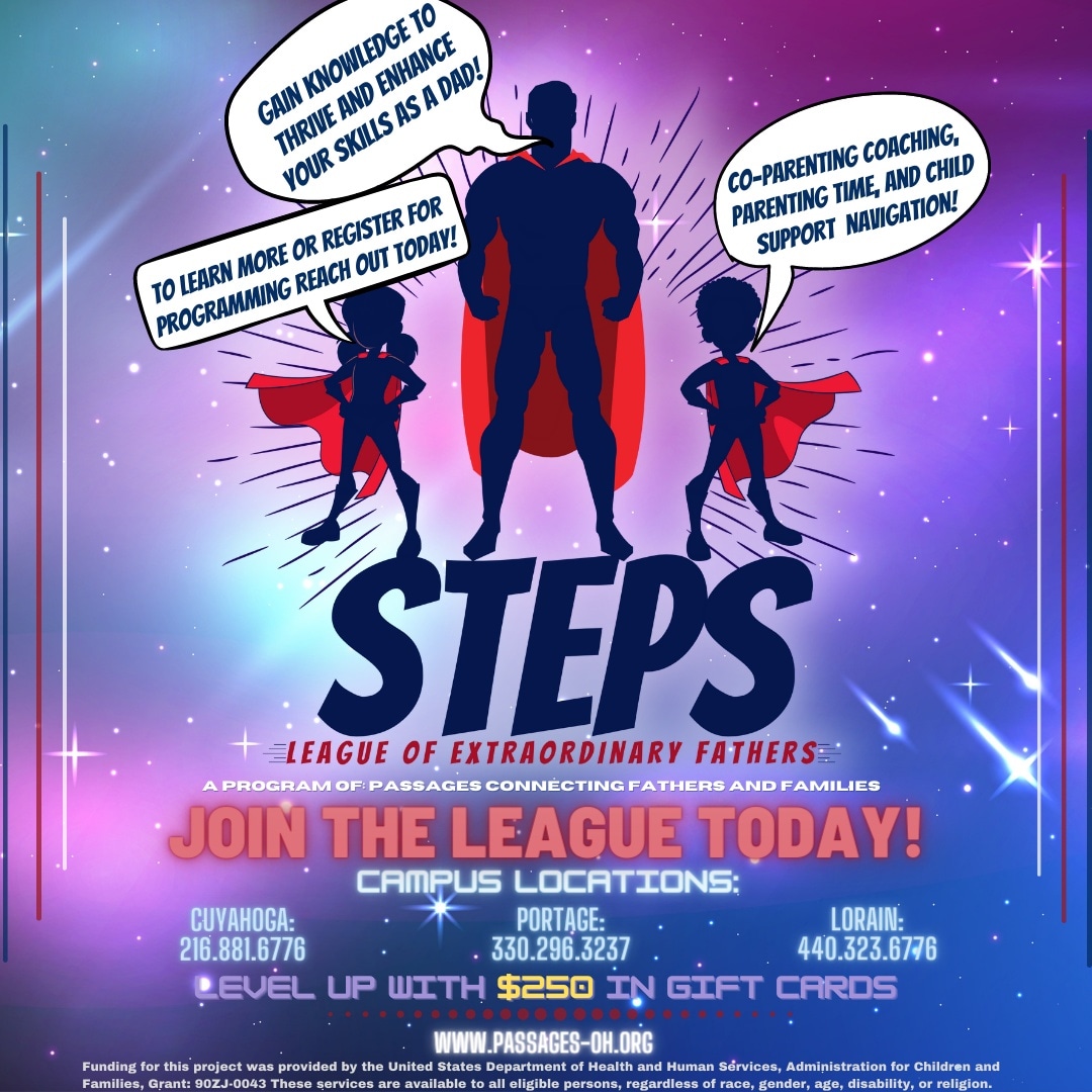 passagesneo's tweet photo. Come join the STEPS League of Extraordinary Fathers to work on enhancing your skills as a dad, &amp; gain assistance with co-parenting, navigating child support, parenting time, employment &amp; so much more! Reach out to learn more about this FREE program, &amp; to join the League today! https://t.co/m5jAkm1Ygq