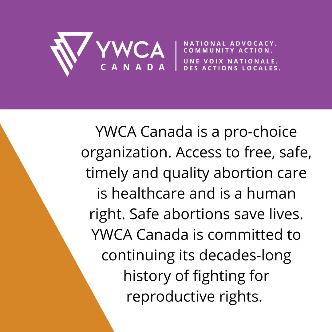 YWCA Canada stands in solidarity with 
<a href="/YWCAUSA/">YWCA USA</a>, the people of the United States, and pro-choice advocates everywhere amid the overturning of Roe v. Wade and its devastating erosion of abortion rights. Read our full statement: bit.ly/3xUZTM6 #prochoice #RoeVsWade