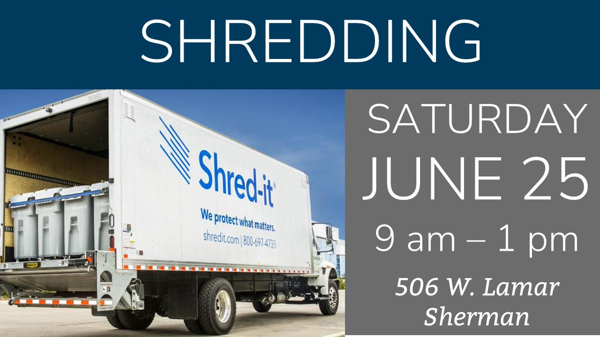 Bring your sensitive documents TOMORROW to our free shredding event!