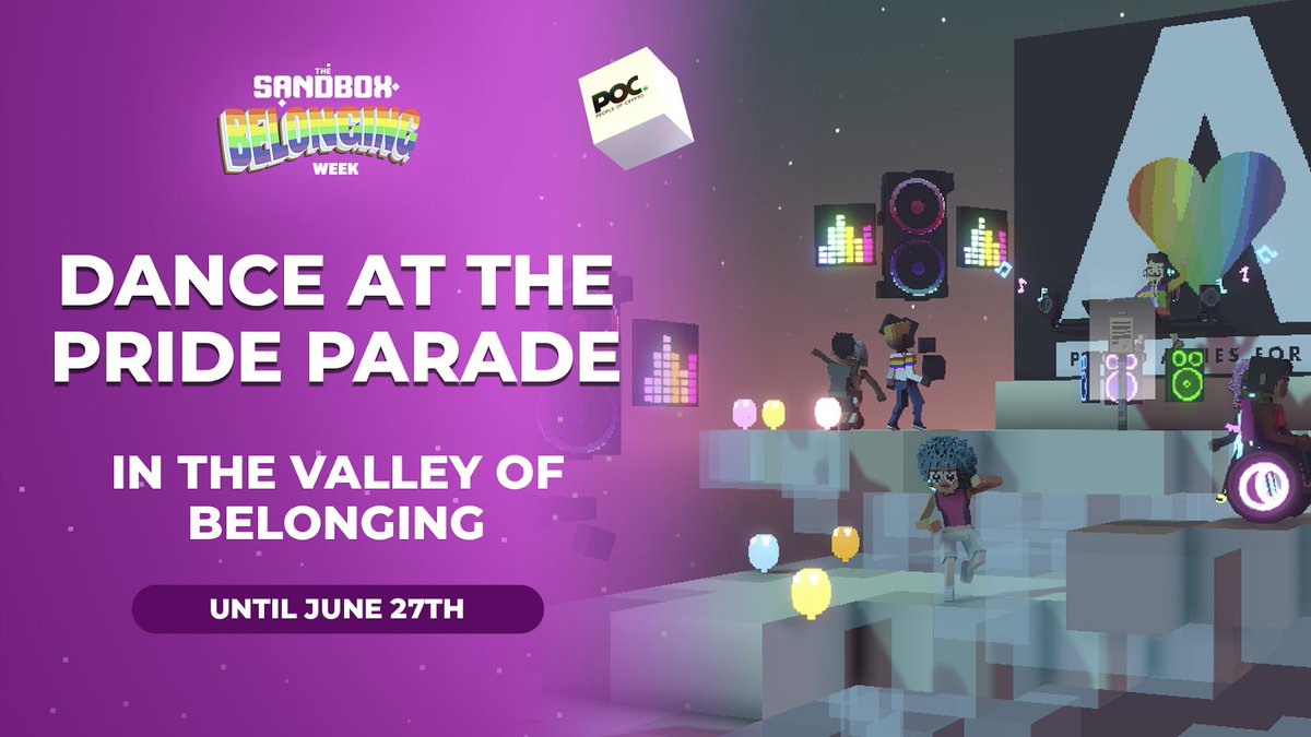 Dance at the Pride Parade scene in The Valley of Belonging! 🩰 Send us a screenshot for your chance to win a @People0fCrypto Avatar! Enter & validate below ⤵️ sandbox.game/en/season/cont…
