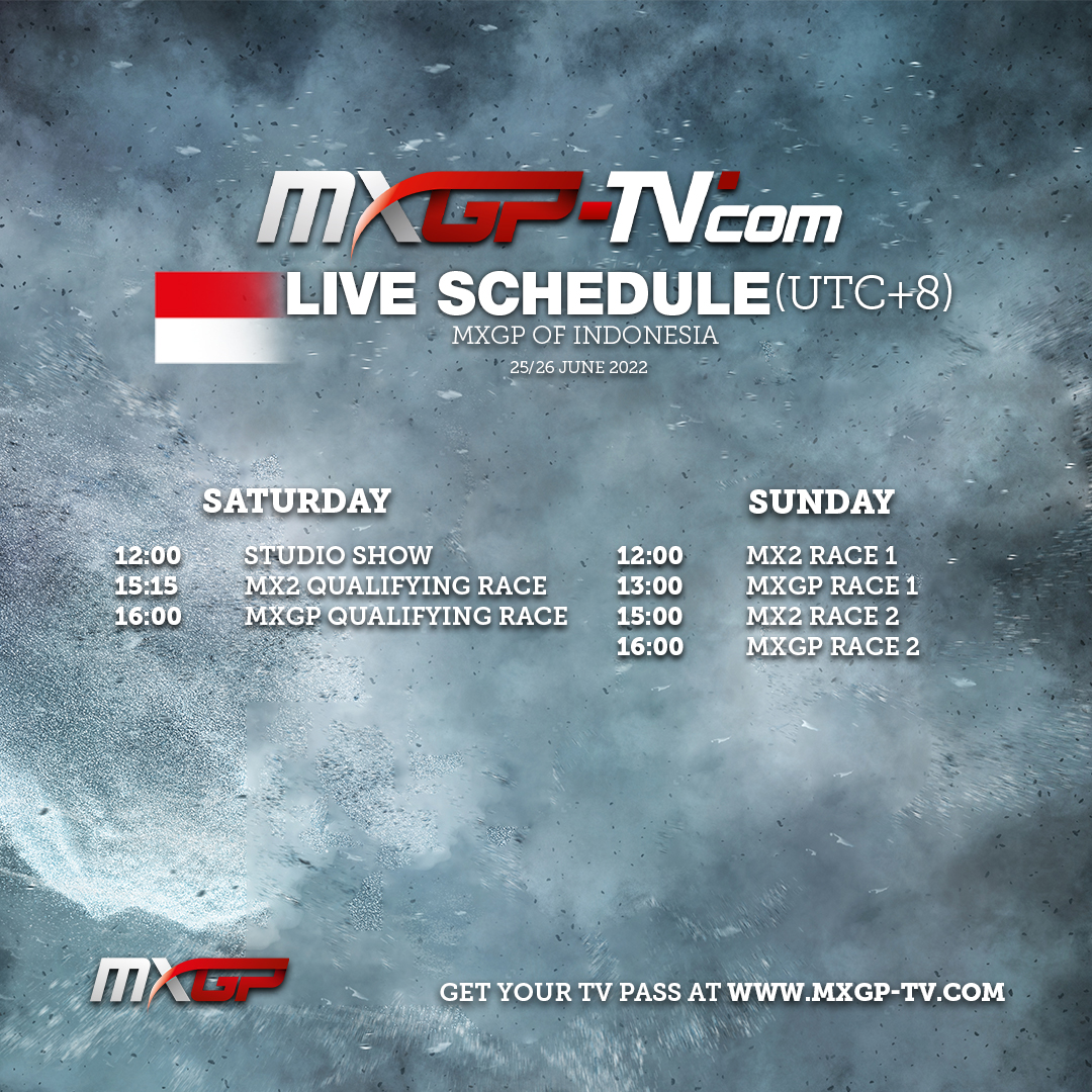 mxgp's tweet photo. 📺Here is the timetable you need to follow the MXGP of Indonesia LIVE with https://t.co/yqIH9UAf31 📺  Swipe for local timing ➡️

Get your tv pass➡️ www. https://t.co/1mV3CmwPHJ

#MXGPIndonesia #MXGP #Motocross https://t.co/8hUpKKRRHv