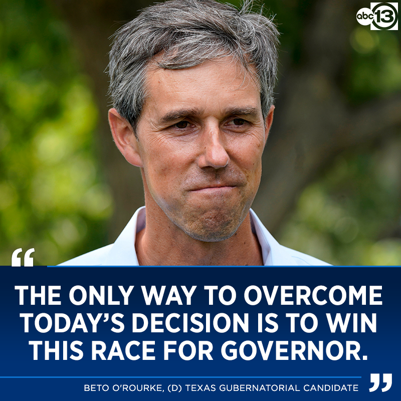 abc13houston's tweet photo. .@BetoORourke, (D) Texas gubernatorial candidate

🔗 Find more Texas reaction on #RoeOverturned here: 
https://t.co/l7aQyP0v9f https://t.co/OJK53I3Eas