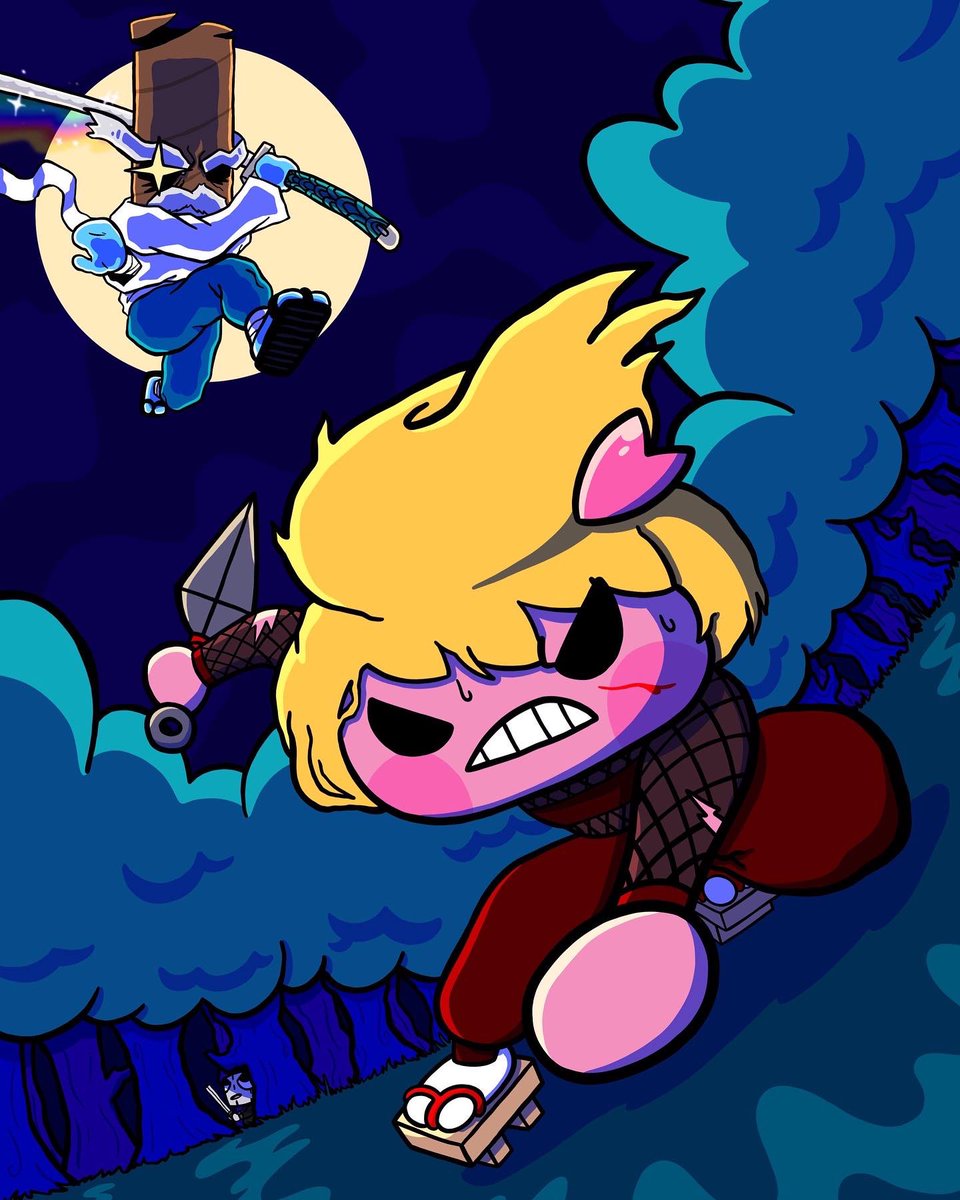 crystalfaceguy's tweet photo. Fierce Forest Battle! Junko defends herself against an attack by an Elder from the TP Ninja Clan! Can she survive his next strike, or will Ninja TP have to come out of hiding and block it himself, risking being shunned by his clan! :0 #crystalface #art #ninja #cute https://t.co/WntY9xR8ZE