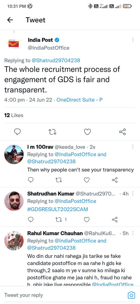 1ooravyadav's tweet photo. Is it true🙄🙄🙄 transparent result doc=department of chor
#GDS_Recruitment_Cycle_IV_Result_Scam #GDS2022RESULTSCAM 
@IndiaPostOffice @PMOIndia @cpmgup @myogiadityanath https://t.co/LuUYT6BT3A