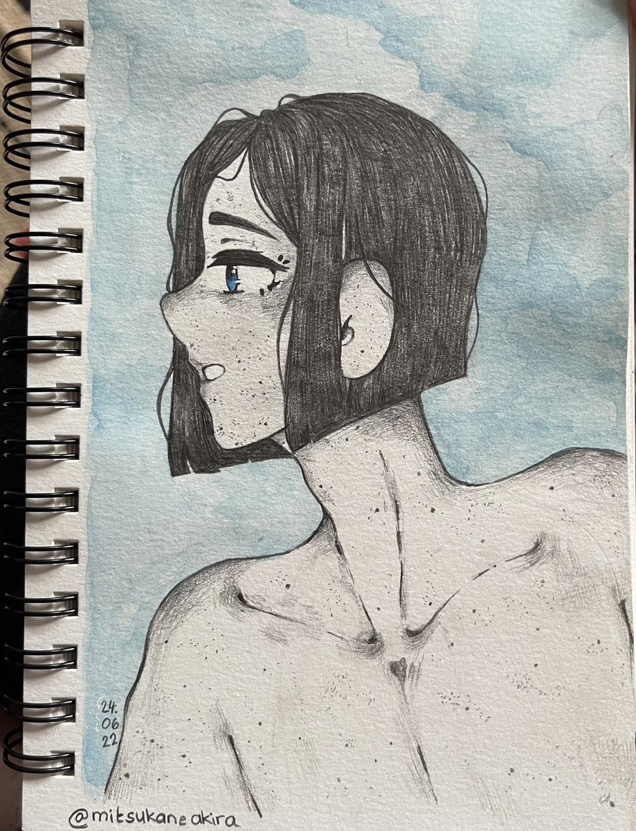 MitsukaneAkira's tweet photo. Little by little I am back on track with drawing… have a little thinking Key 💭

#oc #sketch #watercolour https://t.co/zyLSwV9Drv