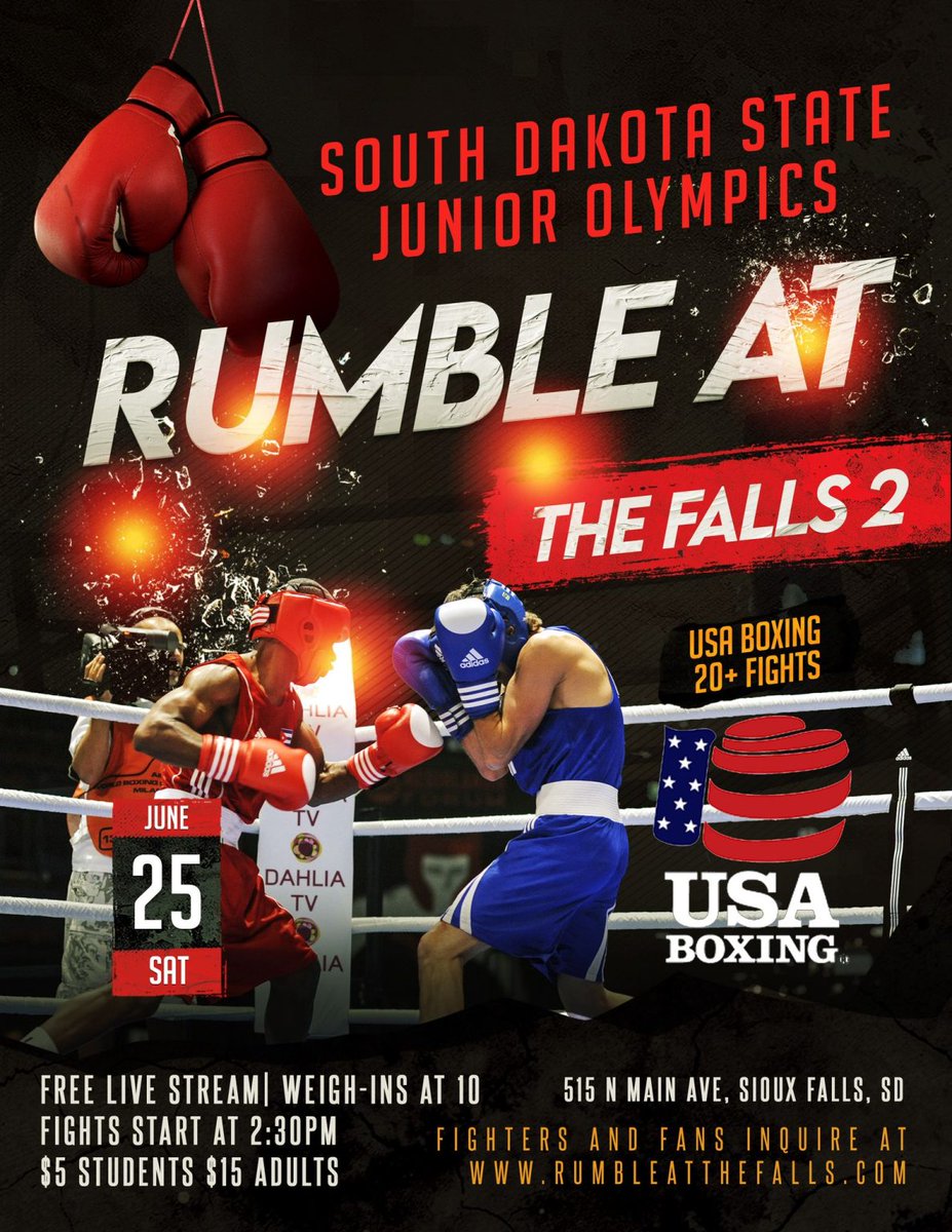 nextedgeacademy's tweet image. Our Boxing Event is tomorrow at 1pm. Fights start 2pm at the Coliseum! Come and check it out! Over 25 fights from teams all over the Midwest! If you can't watch in person please watch on our free stream!  zcu.io/dclD #mma #boxingteam #siouxfalls #southdakota