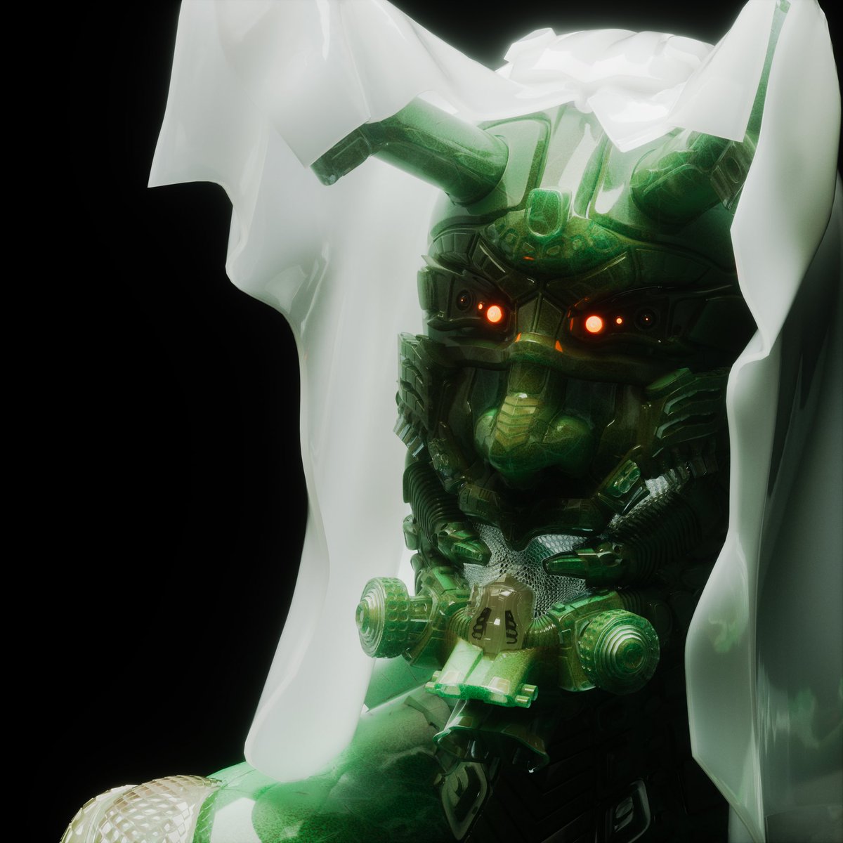 Jade_ Samurai. #samurai #robot #sculpture #3D #CyberWarrior