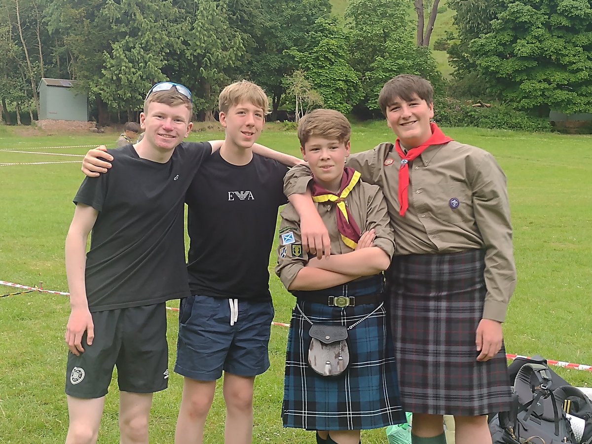 4 of our patrol.foe Blair Atholl getting all set for the Training camp.