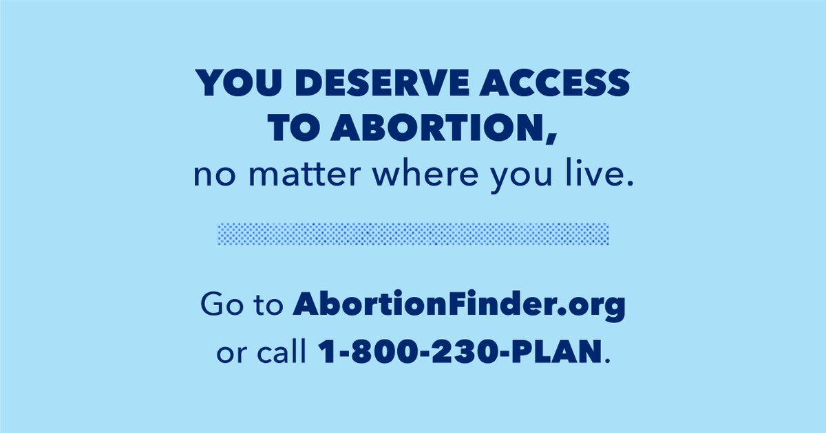 The Supreme Court just ended our constitutional right to abortion — but you can count on us to fight to make sure you get the care you deserve. Your local Planned Parenthood might still be providing abortions even if a ban may soon be in place. Call 1-800-230-PLAN.