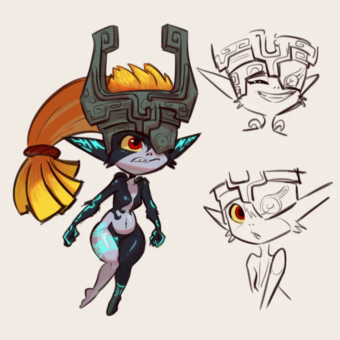 More Midna doodles

I still really hate drawing the helmet crown thing 
