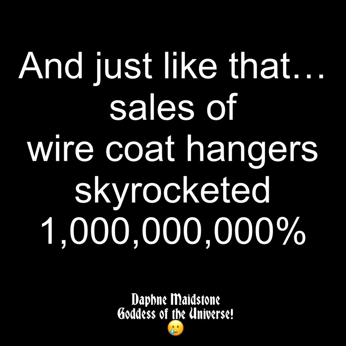 daphnemaidstone's tweet photo. #GoddessoftheUniverse #TheGoddessHasSpoken #roevwade #vaginaEnvy #nowirehangers #fuckmylife https://t.co/Sqd84eFgyb