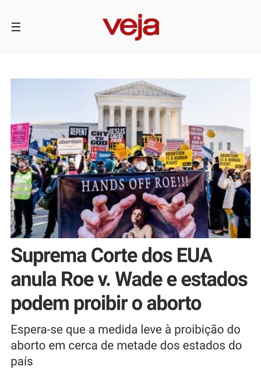VITÓRIA DA VIDA!!!
Parabéns a Suprema Corte dos EUA pela suspensão do direito ao assassino de bebês inocentes, conhecido por ab0rt0.