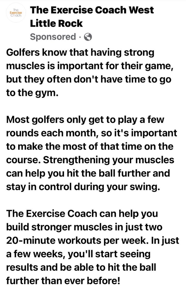 It’s true and proven! David Johnson and The Exercise Coach team are fantastic! I hope you give them a look! 
501-500-6880 - 1400 Kirk Rd #130 - Little Rock 72223