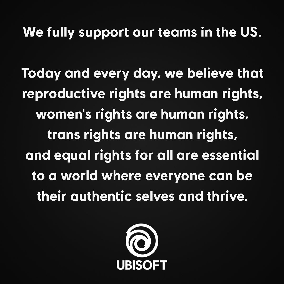 We fully support our teams in the US. Today and every day, we believe that reproductive rights are human rights, women's rights are human rights, trans rights are human rights, and equal rights for all are essential to a world where everyone can be their authentic selves.