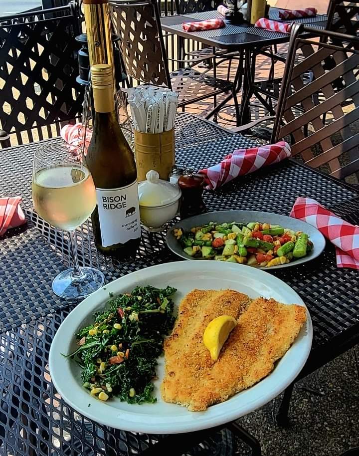 Today's feature is our Pecan Trout, paired with our Kale Salad and Vegetable Summer Medley. Enjoyed best with a glass of your favorite wine. We look forward to seeing you soon! #tedsmontanagrill #onlyatteds #cummingga