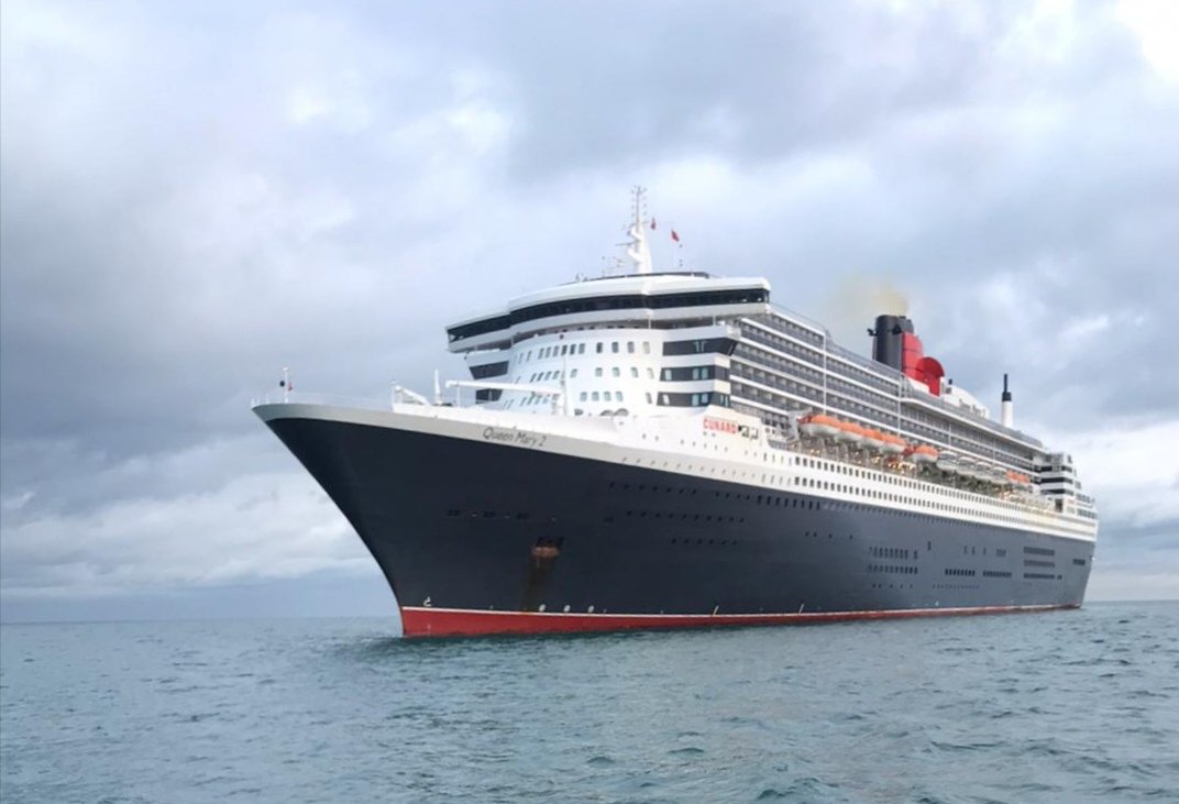 glenaallen's tweet photo. Godspeed @cunardline @RMSQueenMary2 westbound to New York, see you on Friday! https://t.co/5lSuuryBYU