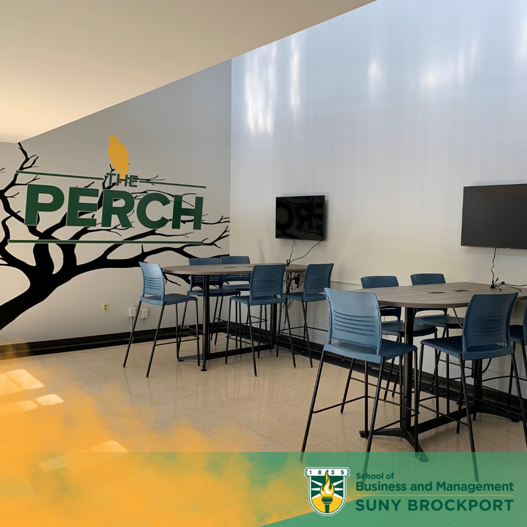 Check out this recent upgrade to our digs here in Hartwell Hall! Thanks to our donor, @LiveTheBrock, we now have The Perch Student Lounge🦅 for all to enjoy! We can't wait to see these tables once again crowded with our business students in the fall!