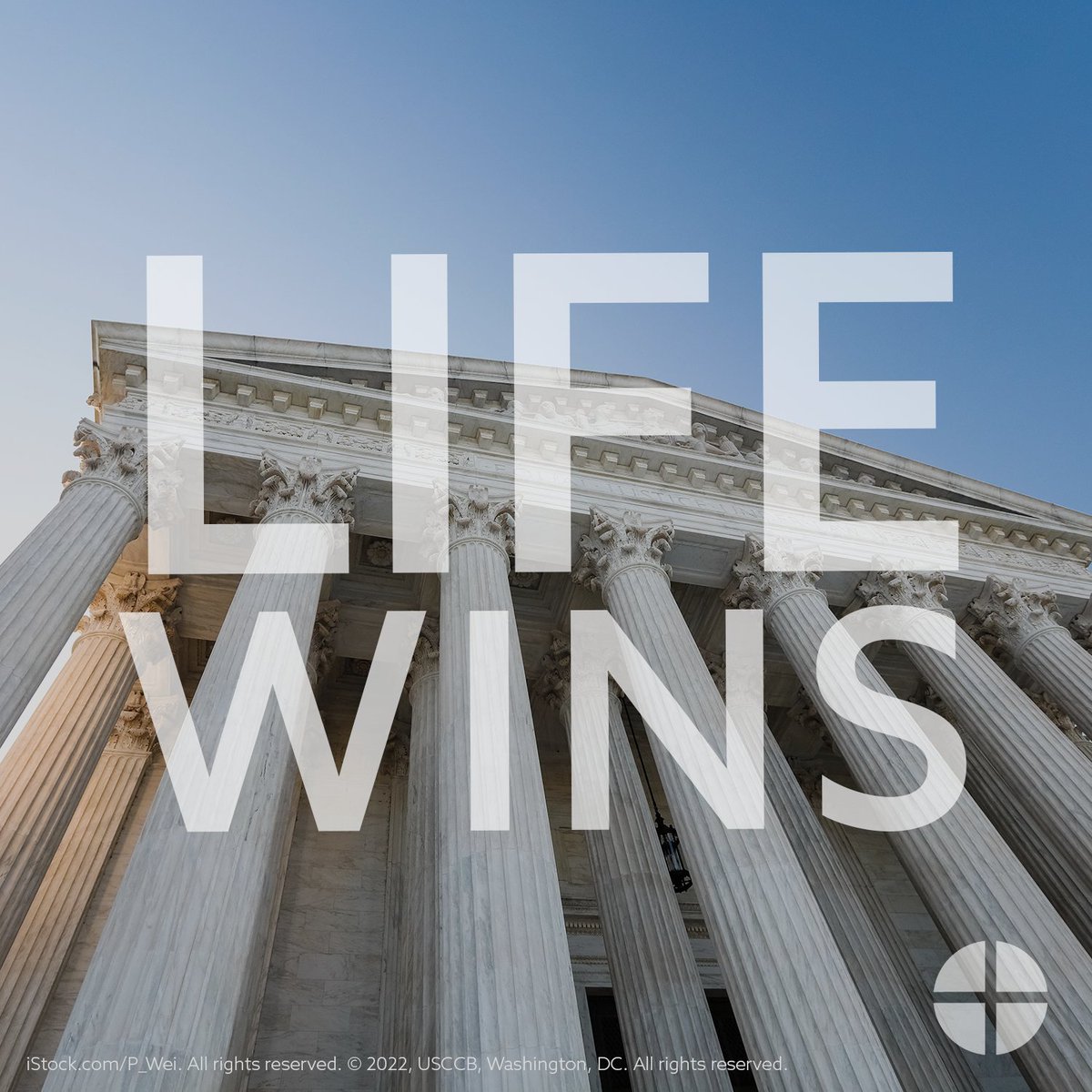 usccbprolife's tweet photo. PRAISE GOD for today's Supreme Court decision overturning the tragic decision of Roe v. Wade. We thank God for this victory for life in our country. Every human life is gift. #LifeIsAHumanRight https://t.co/3hWGonPCXA