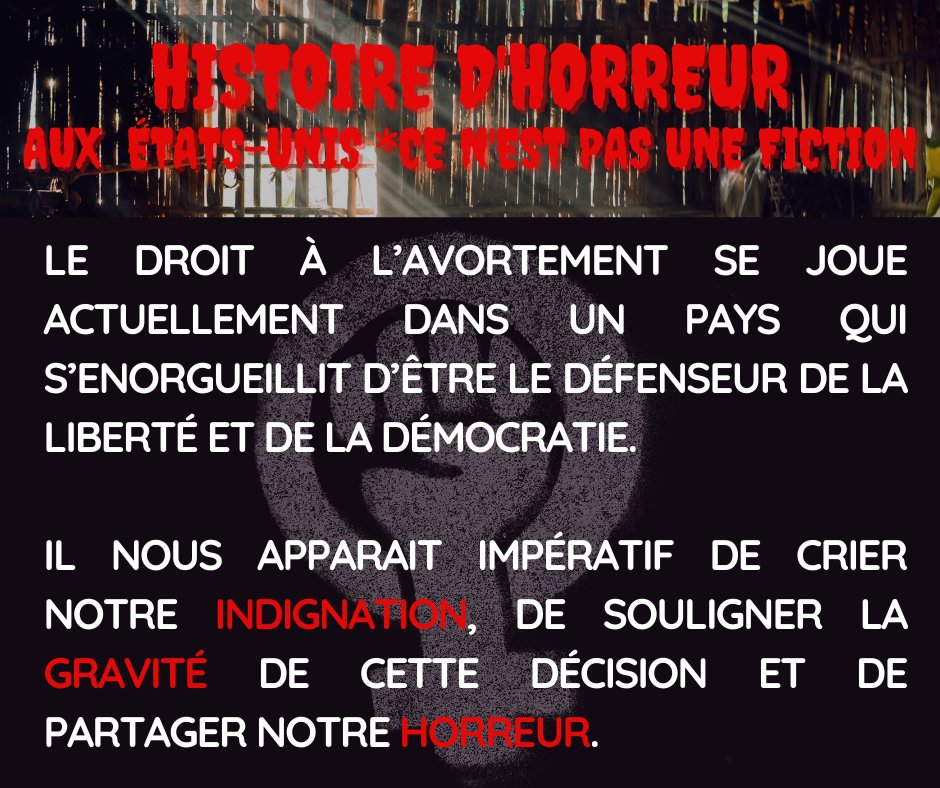 RTRGFQ's tweet photo. Nous joignons notre voix à celle de la @_FQPN_ pour exprimer notre solidarité et notre colère face à l'invalidation de l'arrêt de Roe c. Wade. Courage à tous et toutes! #StandingWithThem https://t.co/YEZ62M2dsN