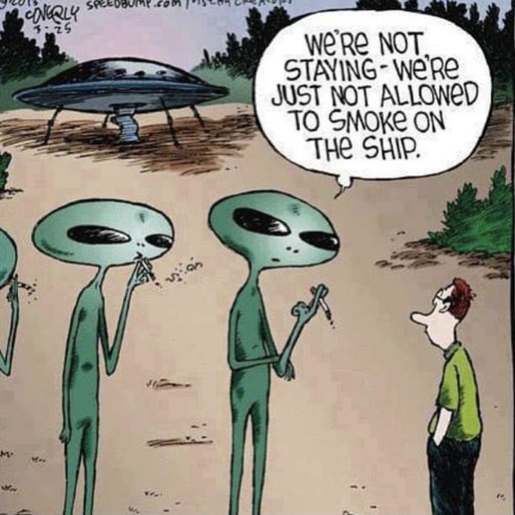 Too funny!🛸👽🤣

#ufotwitter #ufo #Aliens #extraterrestrials #uaptwitter #uap #disclosure #ufodisclosure #et #weed #smokingweed #funny #ufology #ancientaliens #ufosightings #UFOs #ufotable #flyingsaucers