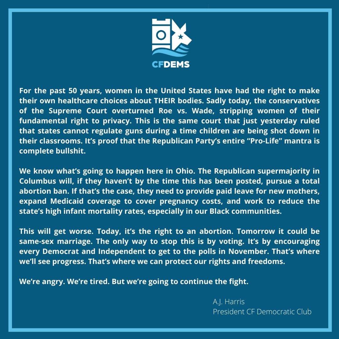 CFDemocrats's tweet image. We’re angry. We’re tired. But, we’re going to continue the fight.