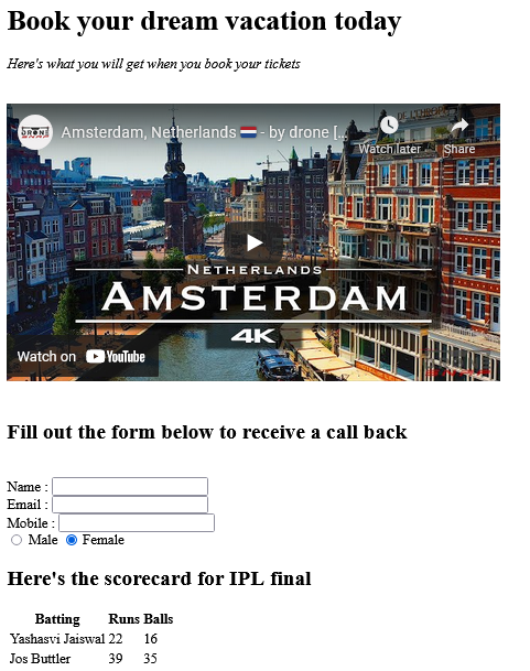 therealrohitg's tweet image. Day 03 - #100DaysOfCode  

1) Completed HTML.
2) Learned Input tags, tables, lists.
3) Made a dummy website with all functionalities. 
4) Learned how to embed YouTube videos on website.
5) Built forms.

#100daysofcode #100daystocode #htmldeveloper #HTML5 #javascript #newbiecoder