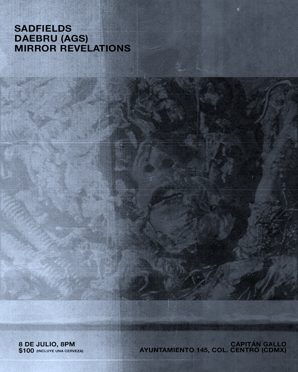 sadfields's tweet photo. Próximas fechas en Ciudad Basura 🐍

8 de julio - Capitán Gallo junto a Mirror Revelations y Daebru (entrada incluye una cerveza)

9 de julio - Multiforo 246 junto a Negrvs y Muuk 
Preventas disponibles aquí: https://t.co/K6SN9ZEPy5 

#sadfields https://t.co/YP3QjzafNC