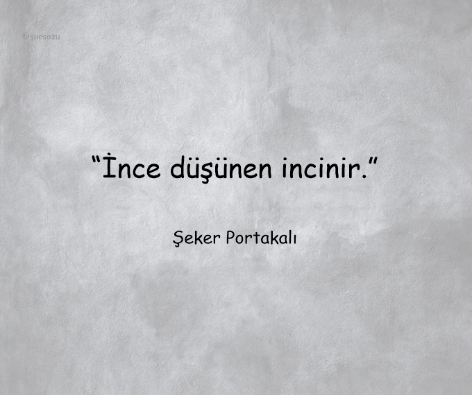 Şeker Portakalı'nda diyor ki: