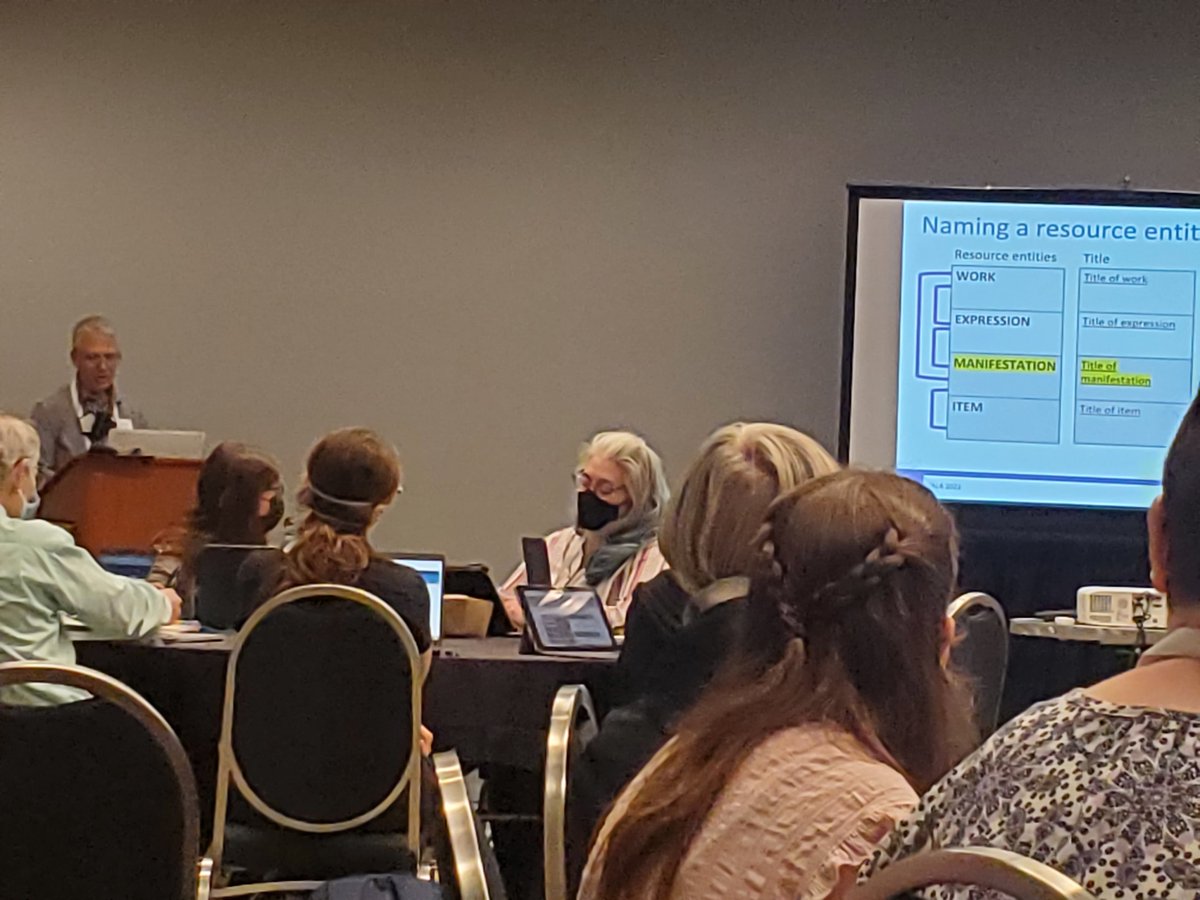 Welcome RDA Essentials author Thomas Brenndorfer, presently speaking on Manifestations at #ALAAC22.