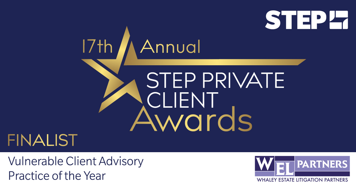 We are greatly honoured and extremely proud to be a named a finalist of the 17th Annual STEP Private Client Awards - Vulnerable Client Advisory Practice of the Year!

welpartners.com/blog/2022/06/w…

Ceremony: 14 September 2022, London Hilton on Park Lane
pca.step.org/finalists-2022
