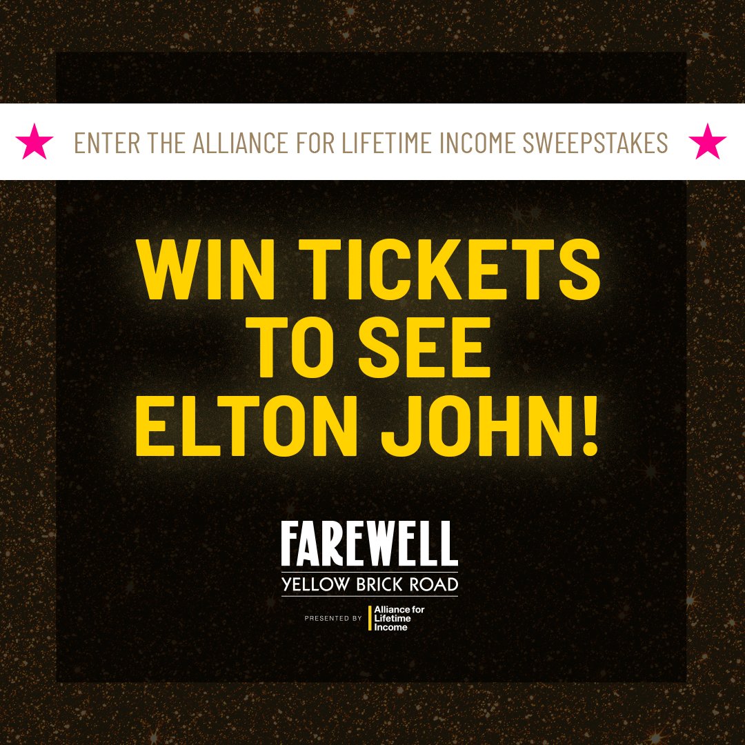 JeanStatlerALI's tweet photo. Three weeks from today, @alincome will be hitting the road with @eltonofficial. We’re bringing the #protectedincome conversation nationwide and hope to see you at a show soon! Enter to win tickets: https://t.co/2Fcz2bkvEZ https://t.co/eRRAFWQOhq