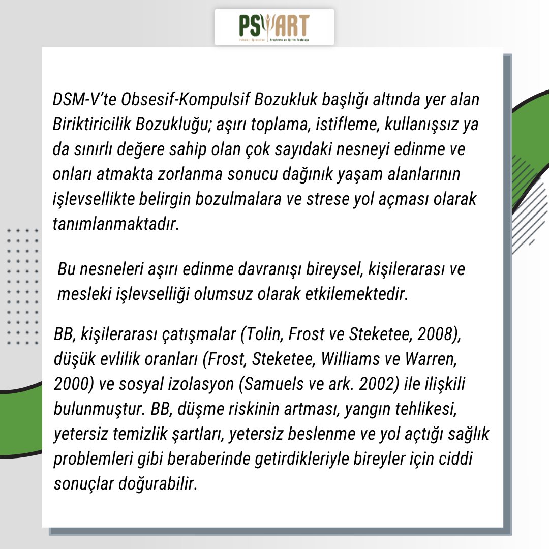 psiartorg's tweet photo. Kavram Köşesi'nde bu hafta: "Biriktiricilik Bozukluğu Nedir?" https://t.co/3W6FtWGMyl