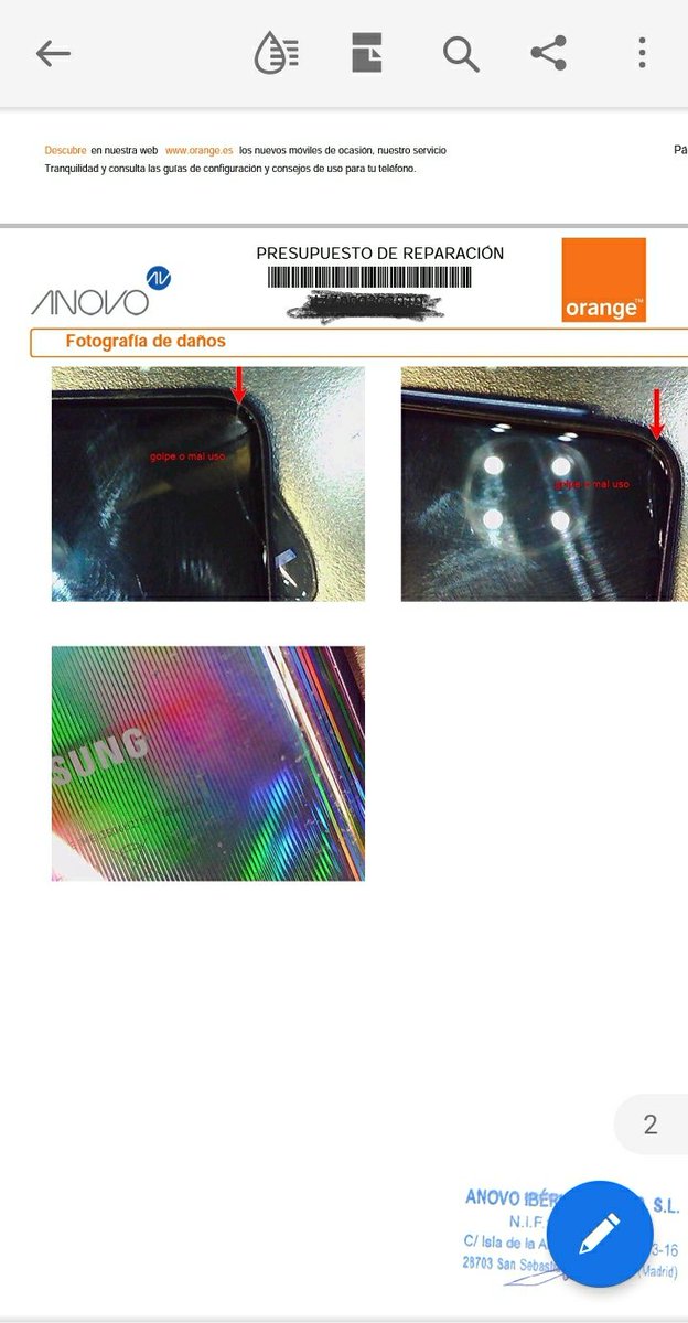 evazafr's tweet photo. @jazztel_es @SamsungEspana Terminal en garantía no funciona la pantalla. Mando al SAT y después de un mes la respuesta es que el teléfono esta dañado y no lo cubre la garantía. Tengo fotos del estado el móvil al entregarlo y de lo que me manda el SAT (nada que ver) Una vergüenza https://t.co/RsvQovtlIz