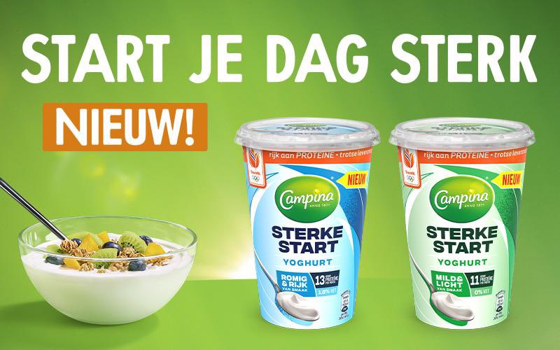 Trots! Vandaag met 2500 melkveehouders en collega’s onze 150ste verjaardag gevierd door ons nieuwste product Sterke Start Yoghurt te trakteren in 70 dorpen en steden in Nederland #sterkmetcampina